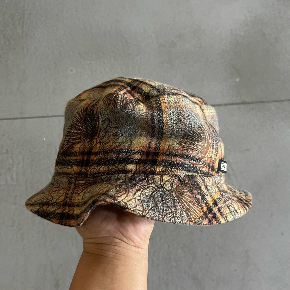 Sig Zane Lehua Bucket Hat (Brown and Orange Flannel)
